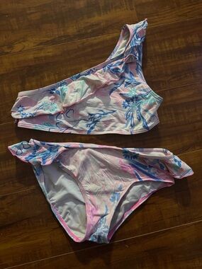 Lilly Pulitzer Pink and Blue Trim Swimsuit Top
